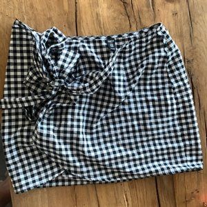 SHEIN checkered wrap skirt mini xs